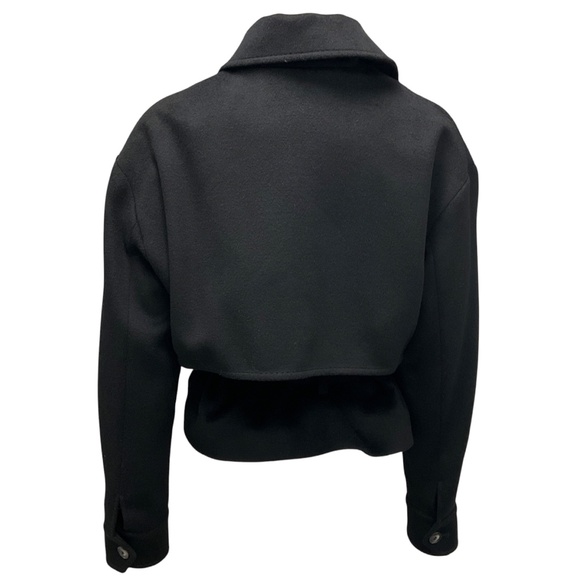 MALEJ BLACK CROPPED TRENCH COAT WITH BELT - Picture 5 of 7